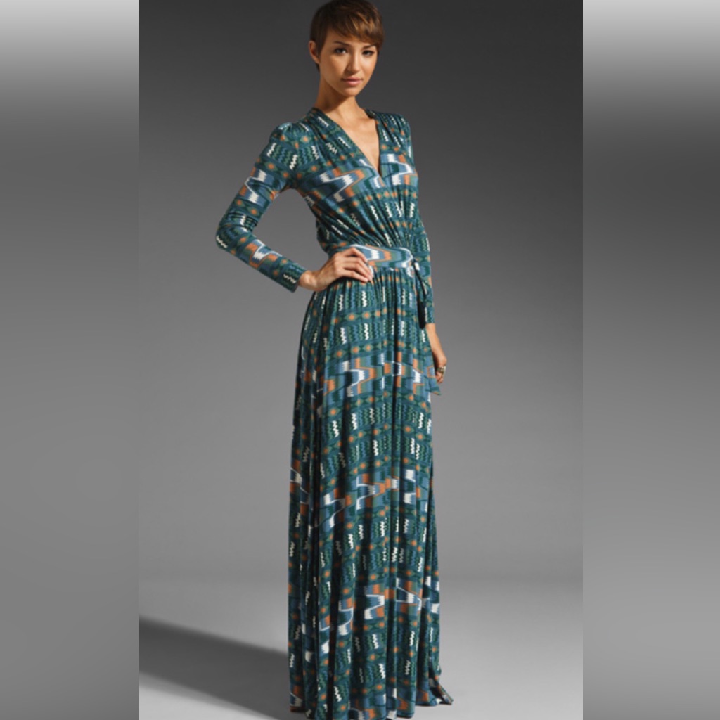 Short Sleeve Rachel Pally Maxi Dress, Size Small Tribal Print